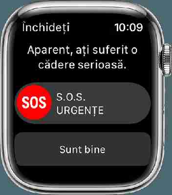 Folosirea funcționalității Detectare cădere pe Apple Watch